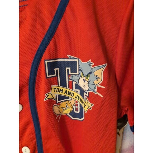 Tom And Jerry Red Boy's Baseball Jersey Shorts 2 Piece Set Size 18/20 - Picture 2 of 12